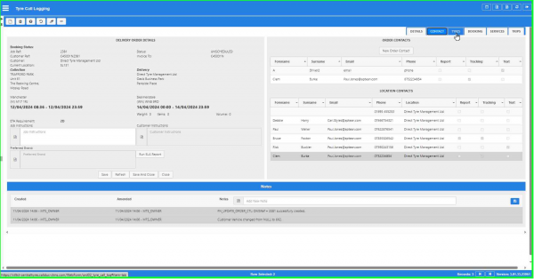 Contacts tab
