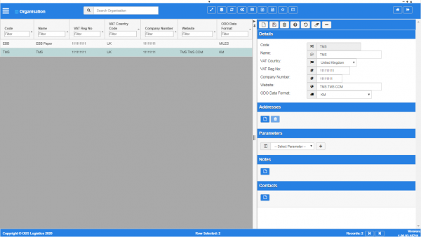 Organisation Screen