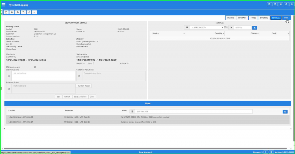 Services tab