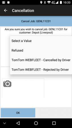 Cancel Job showing Reasons