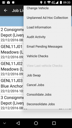 Menu Actions