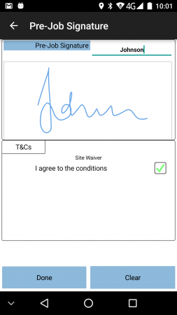 Pre-job Signature