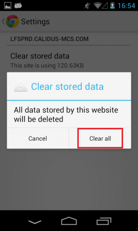 Step 8: Clear All Data prompt.