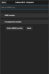 AWB/Consignment Select