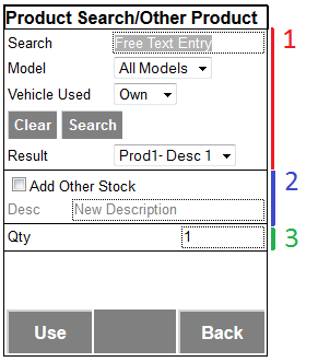 Product Search/Other Product Pop-up