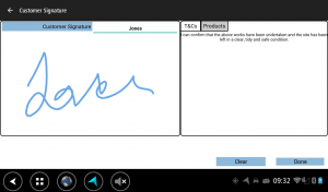 Signature and T&Cs