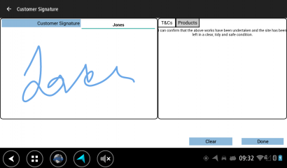 Signature and T&Cs