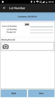 Lot Number Entry