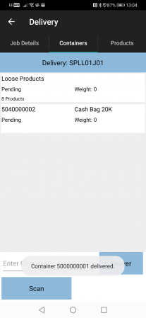 Scan removed from list