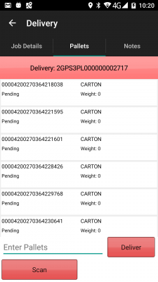 Containers (Cartons) Tab