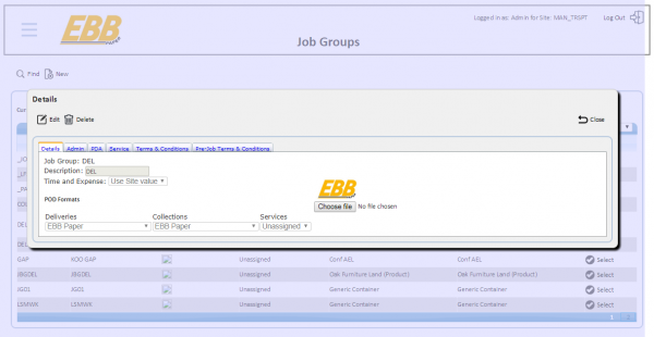 Job Groups Maintenance
