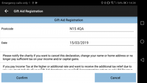 Gift Aid Registration