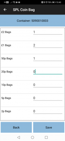 Enter coin bags
