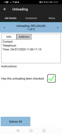 Unloading details