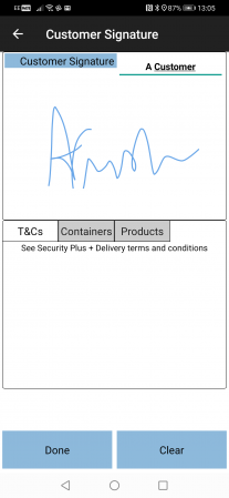 Signature and T&Cs