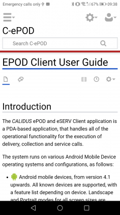 C-ePOD Assist on mobile.