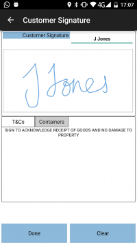 Customer Signature and T&Cs