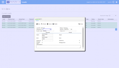 Load details and assignment.