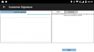 Customer Signature and T&Cs