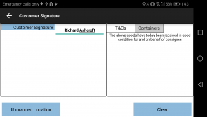 Customer Signature and T&Cs