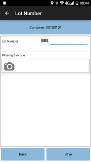 Lot Number Entry