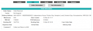 Order Info Details.