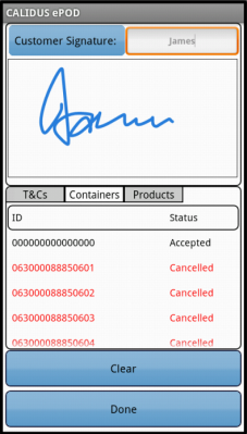 Customer Signature form