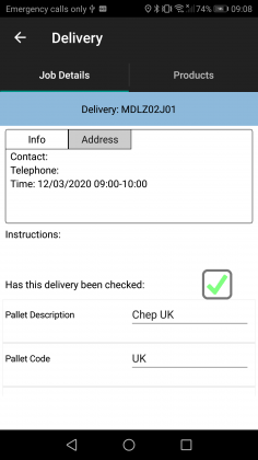 Summary delivery information.