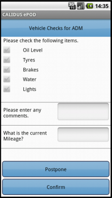 Vehicle Checks Sample