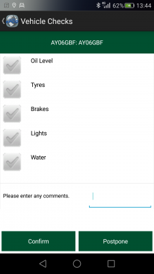Vehicle Checks Sample