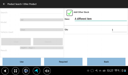 Other Products screen