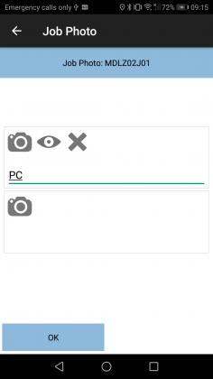 List of job photos.