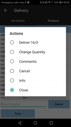 Product actions.