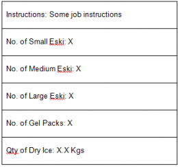 Instructions tab - Single Job