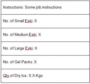 Instructions tab - Single Job