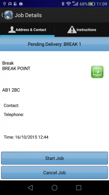 Details of a Break job