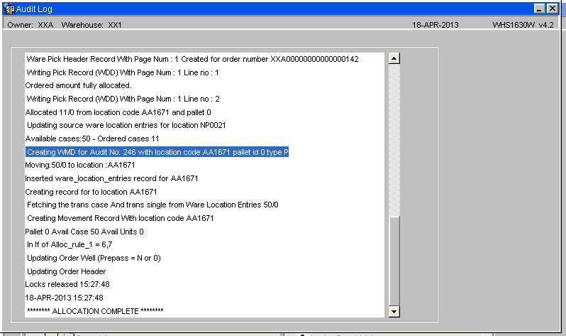 Audit Log