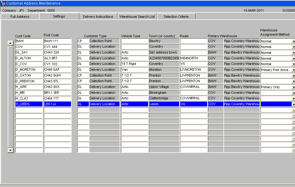 Settings Tab