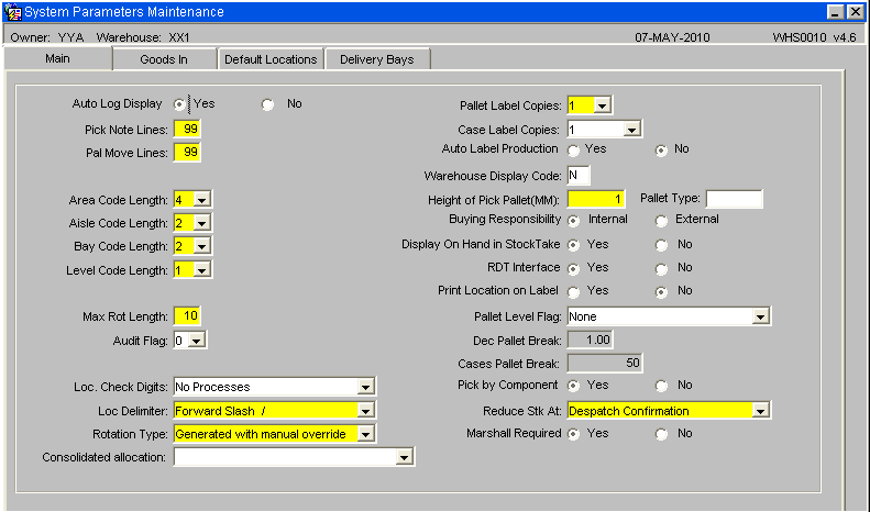 System Parameters
