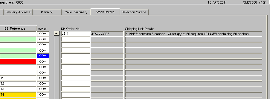 Shipping Unit Description