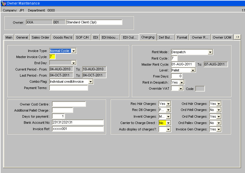 Charging Parameters