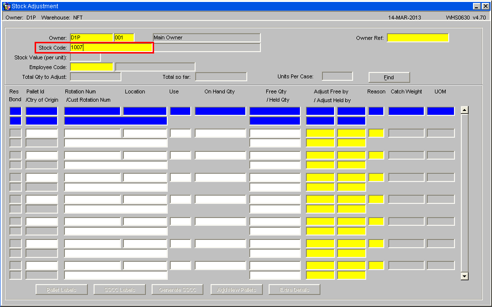 Adjustment Screen