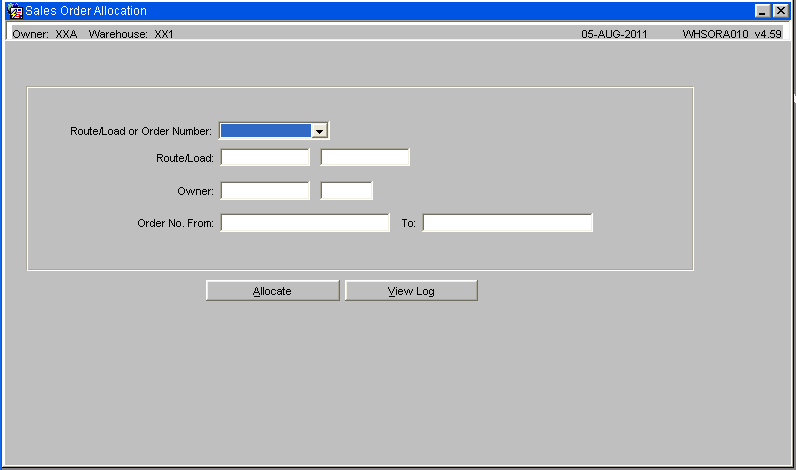 Sales Order Allocation Screen