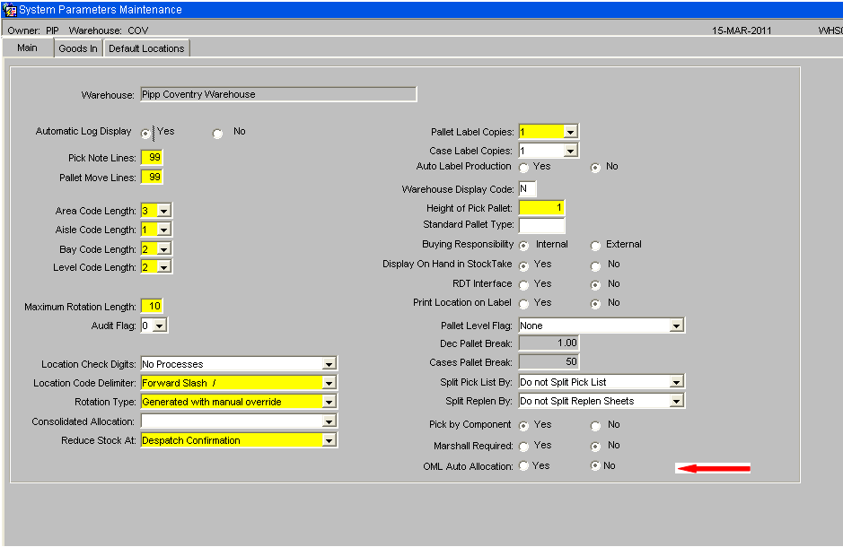 System Parameters