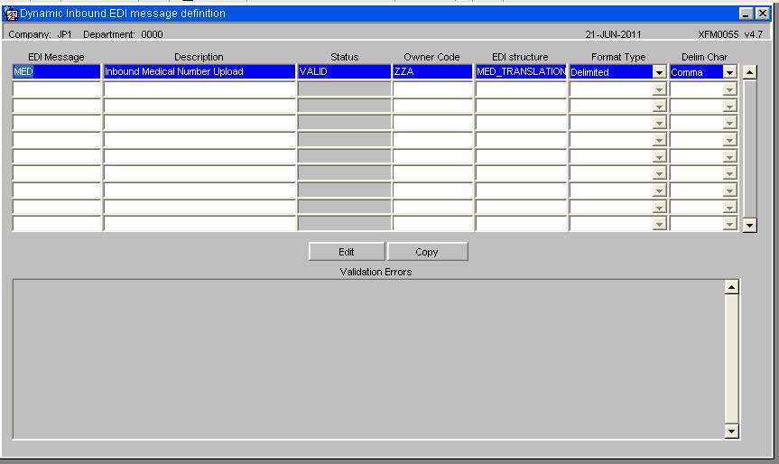 Dynamic Inbund EDI Definition