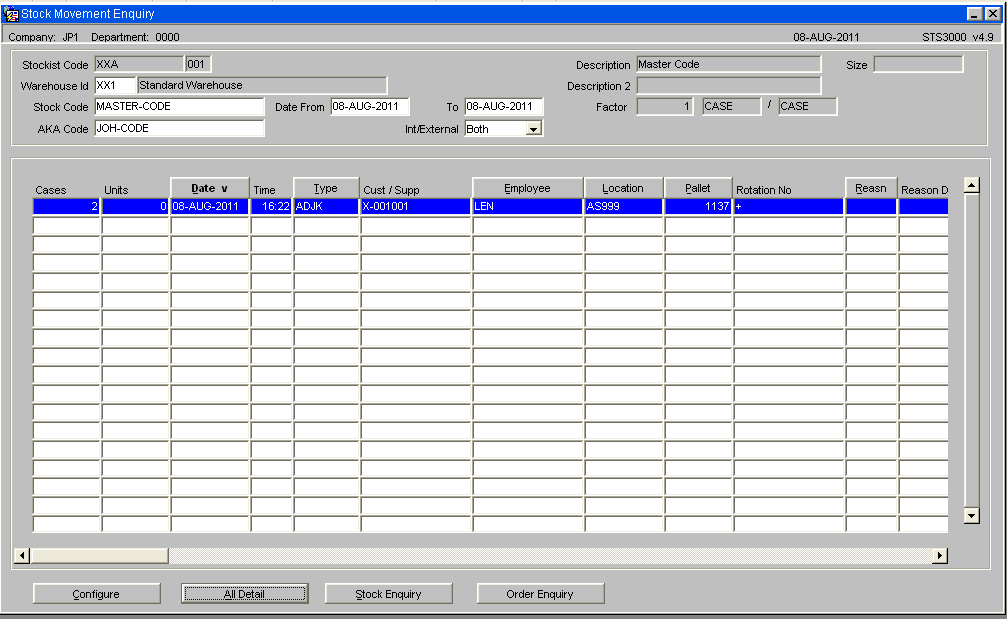 Stock Kits Assembly Confirmation, Rotation Screen