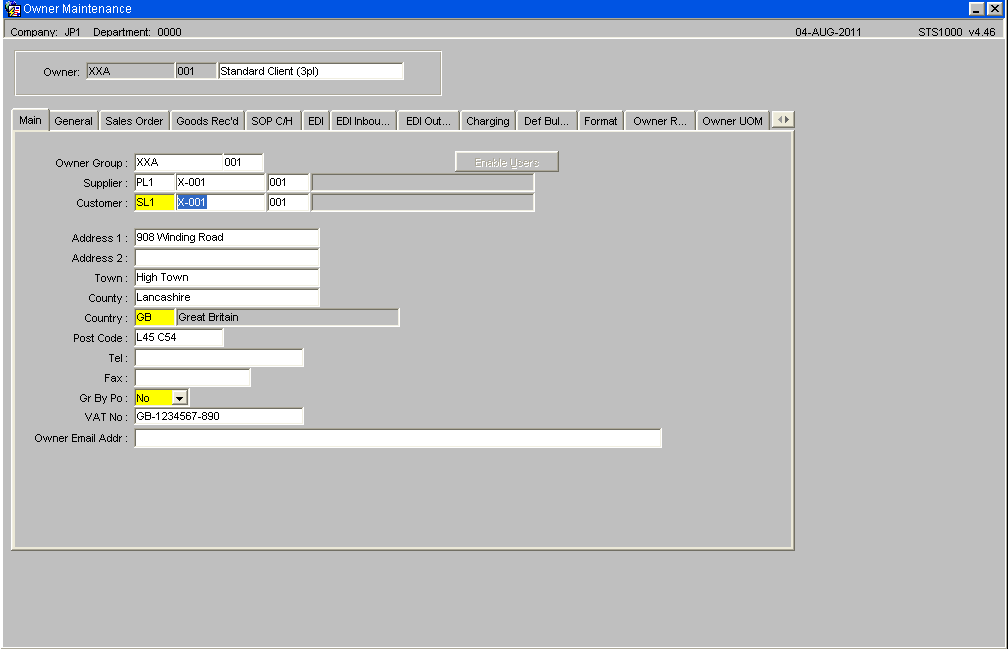 Invoice Address