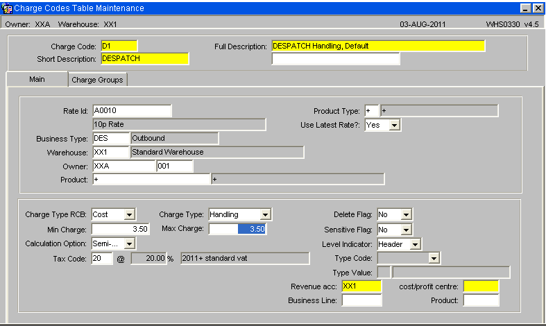 Despatch Charges