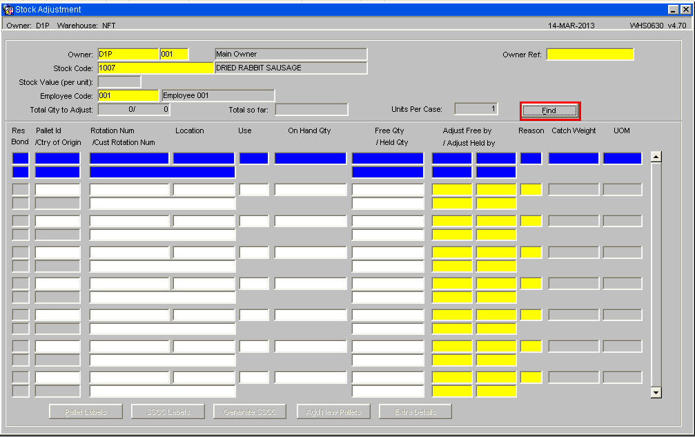 Adjustment Screen