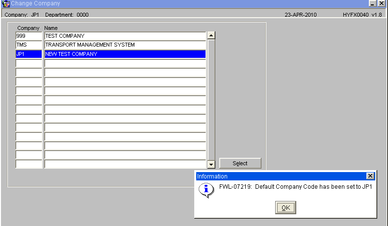 Changing Company Code